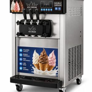 3 Nozzle Softy Ice Cream Machine -DOUBLE COMPRESSOR