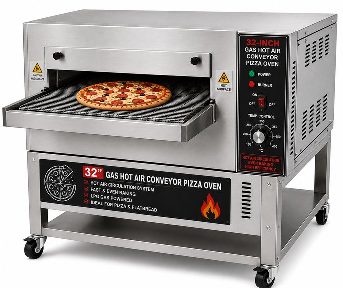 32-INCH GAS HOT AIR CONVEYOR PIZZA OVEN