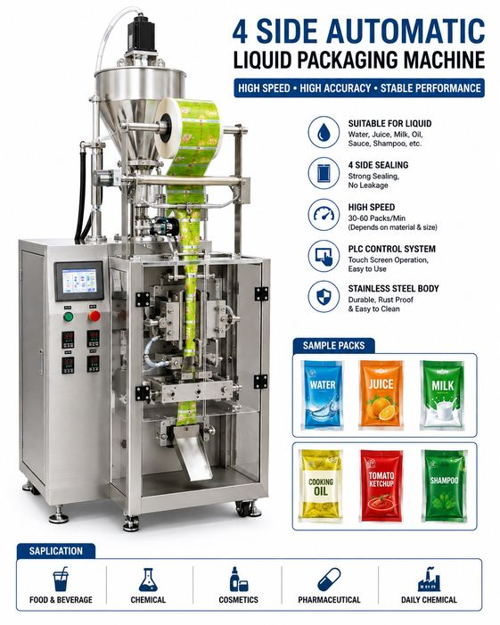 4 Side Automatic Liquid Packaging Machine