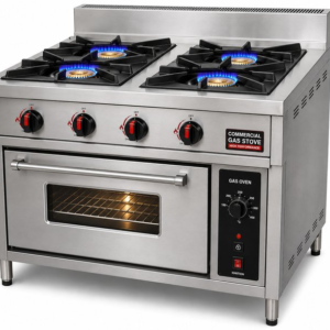 4 Burners Commercial Gas Stove with Gas Oven
