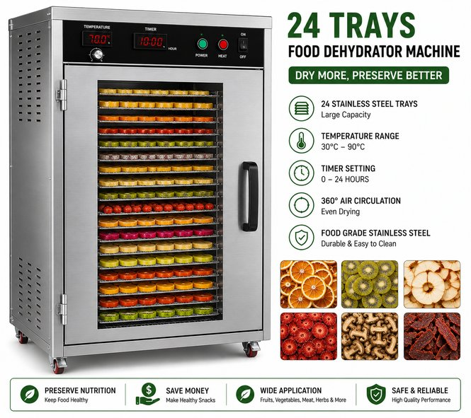 24 Trays Food Dehydrator Machine