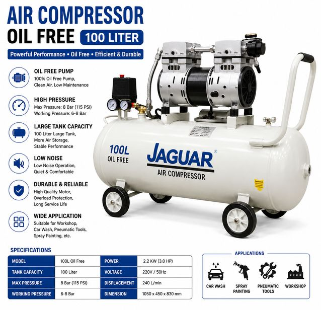 Air Compressor Oil Free 100 Liter