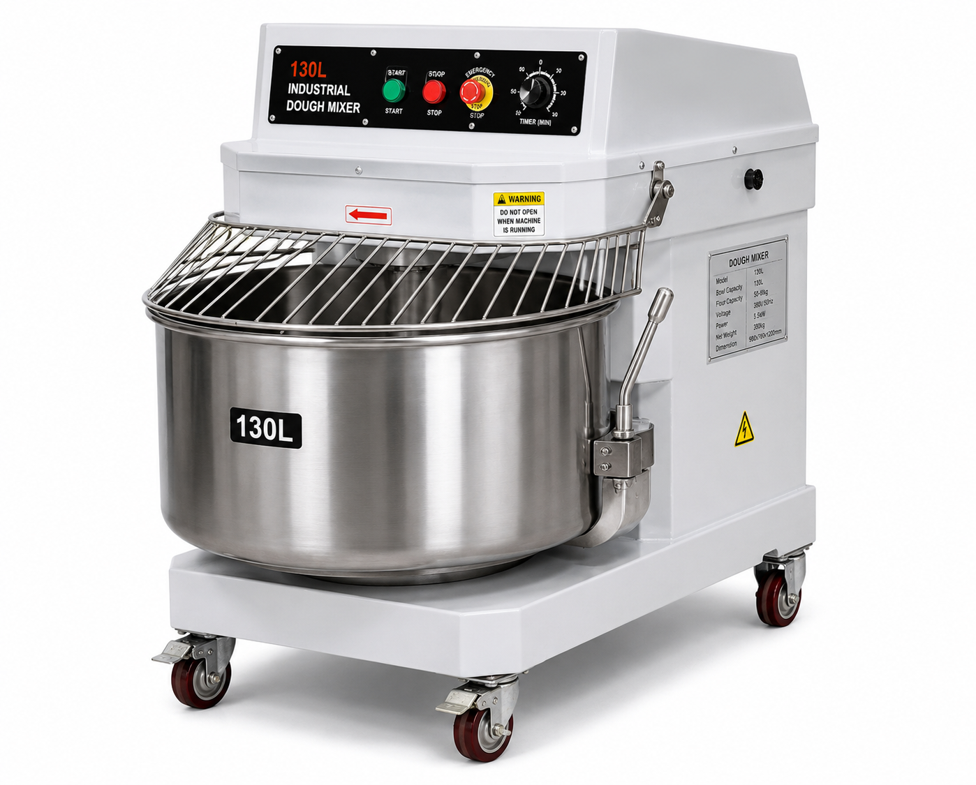 130L Industrial Movable Dough Mixer