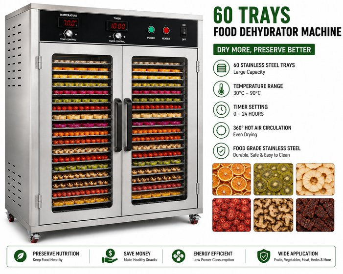 60 Trays Food Dehydrator Machine